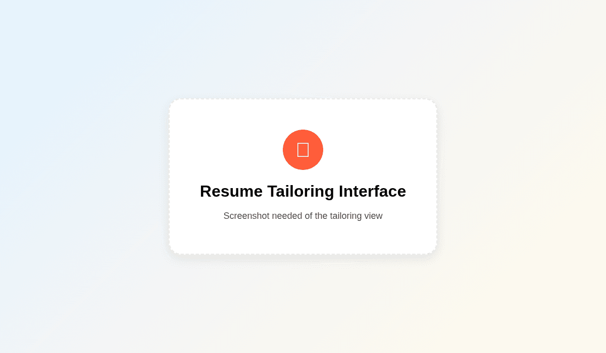 Resume tailoring interface